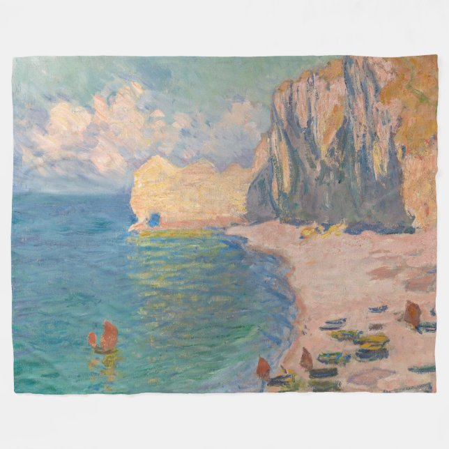 Cobertor De Velo Claude Monet - Etretat: Praia e Falaise d'Amont (Frente (Horizontal))