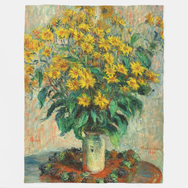 Cobertor De Velo Claude Monet - Jerusalem Artichoke Flowers (Frente)