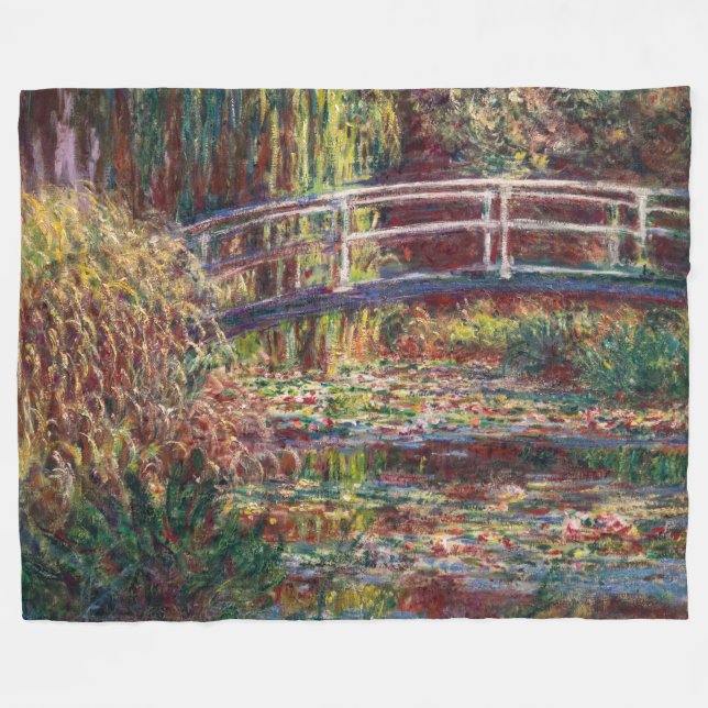 Cobertor De Velo Claude Monet - Lagoa de Água Lily, Harmonia Rosa (Frente (Horizontal))