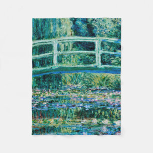 Cobertor De Velo Claude Monet - Lírios De Água E Ponte Japonesa