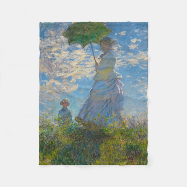Cobertor De Velo Claude Monet Mulher com Parasol (Frente)