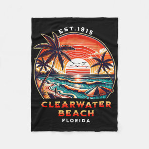Cobertor De Velo Clearwater Florida Vintage Clearwater Beach Souven