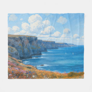 Cobertor De Velo "Cliff of Enless Horizon" - Uma paisagem marinha g