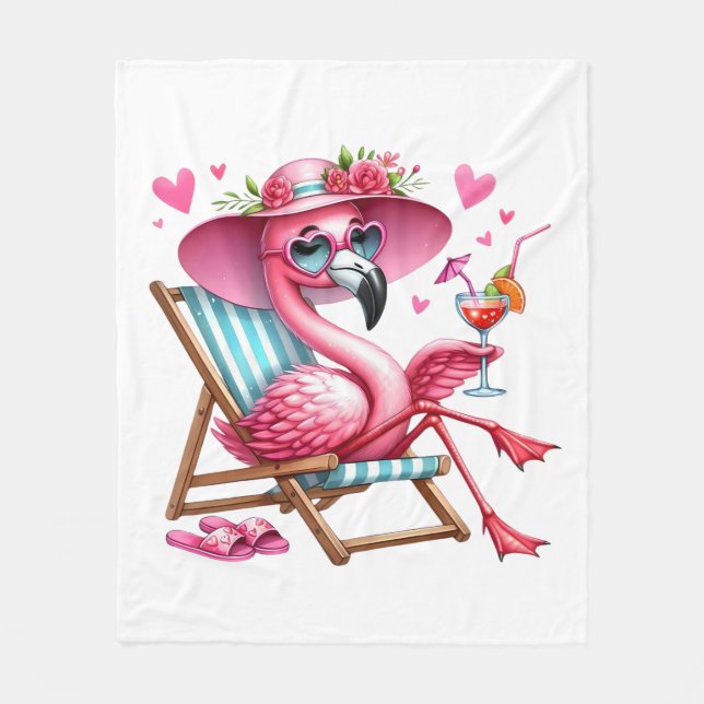 Cobertor De Velo Clipart Flamingo (Frente)