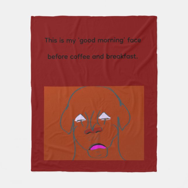 Cobertor De Velo Clown-Faced Dog Cartoon Sketch (Frente)