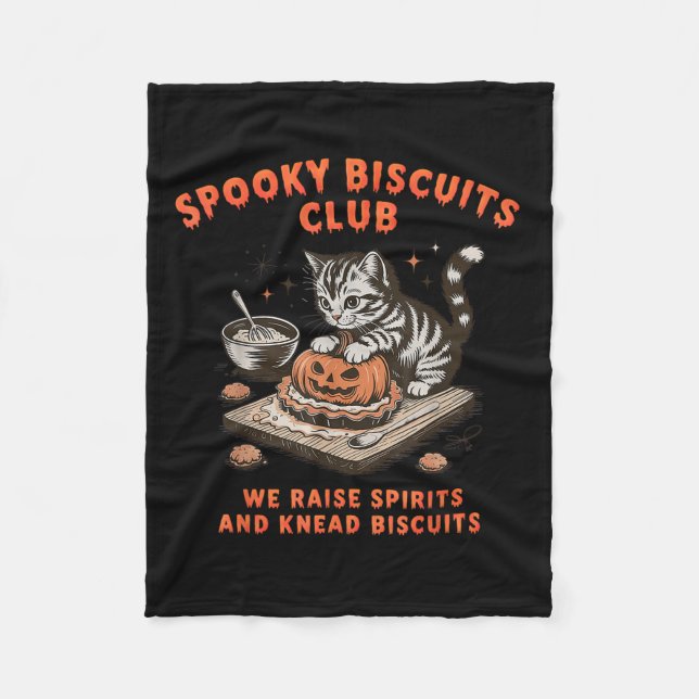 Cobertor De Velo Clube de Bolinhos Assustadores Gato Halloween Cozi (Frente)