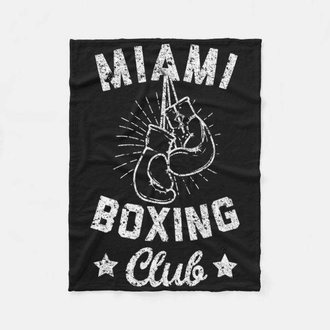 Cobertor De Velo Clube de Boxing em Miami - Luvas de Boxer em Vinta (Frente)