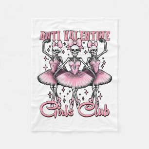 Cobertor De Velo Clube de Garotas Anti-valentine Esqueletos em Rosa