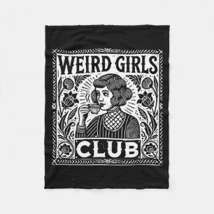 Cobertor De Velo Clube de Garotas Estranhas Linocut Vintage Retrô I