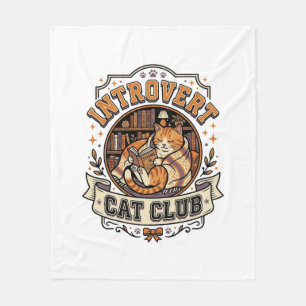 Cobertor De Velo Clube de Gato Introvertido Gato Anti Social Vinta