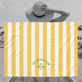 Cobertor De Velo Clube de Praia Crest Yellow Cabana Stripe Monogram