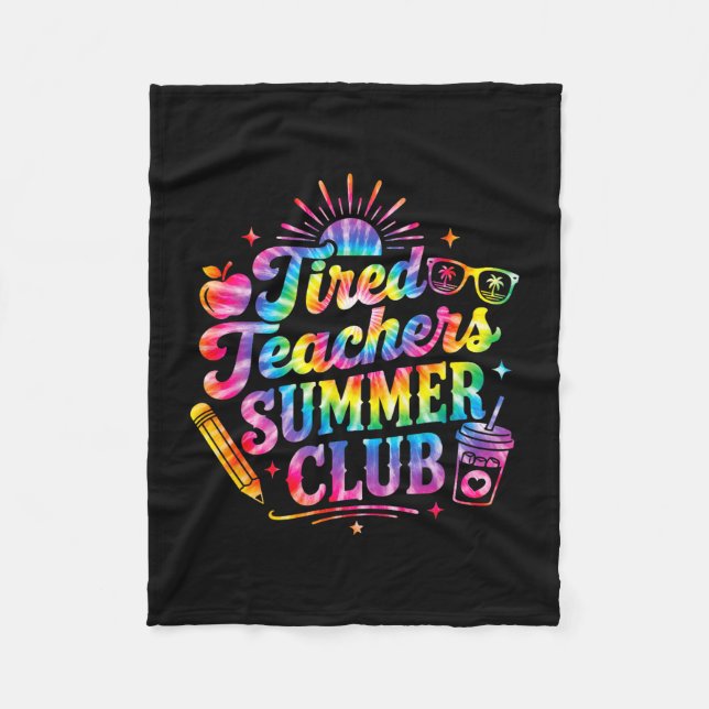 Cobertor De Velo Clube de verão de professores cansados laço retrô  (Frente)