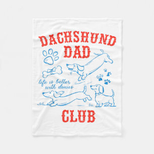 Cobertor De Velo Clube do Papai Dachshund A Vida é Melhor Com Doxie