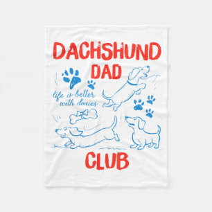 Cobertor De Velo Clube do Papai Dachshund A Vida é Melhor Com Doxie