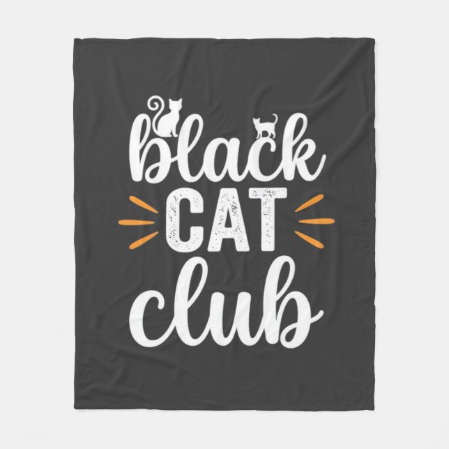 Cobertor De Velo Clube Gato Preto Design de Halloween (Frente)