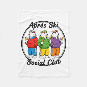 Cobertor De Velo Clube social após esqui urso polar engraçado esqui
