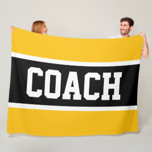 Cobertor De Velo COACH Amarelo Laranja Preto Branco Listras Atlétic