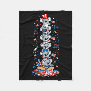 Cobertor De Velo Coala Engraçado Bandeira Americana Dia Da Memória 