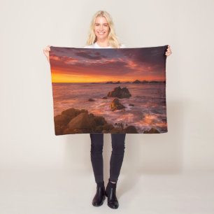 Cobertor De Velo Coastline Sunset Pacific Grove Carmel California