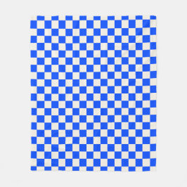 Cobertor De Velo Cobalt and cream checkerboard pattern