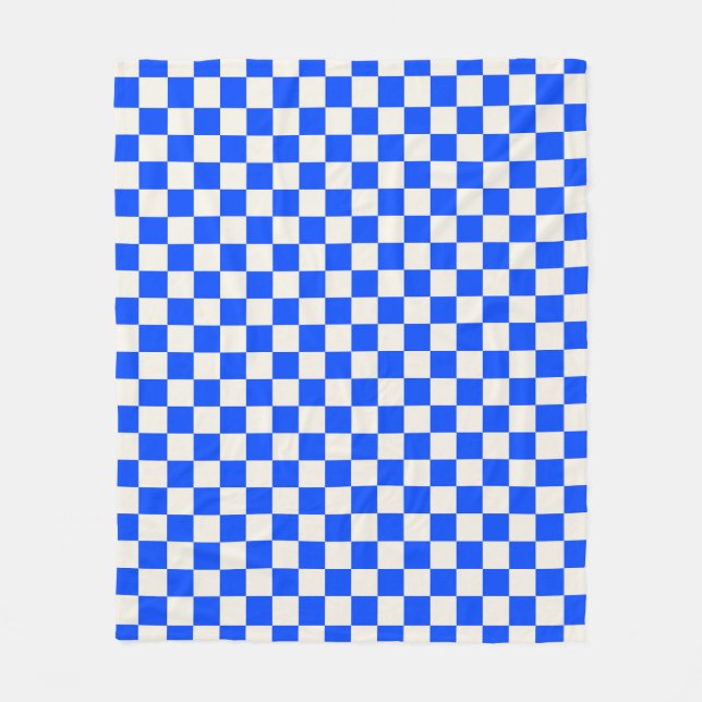 Cobertor De Velo Cobalt and cream checkerboard pattern (Frente)