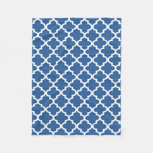 Cobertor De Velo Cobalt Bright Blue Marroquino Azulejo Trellis