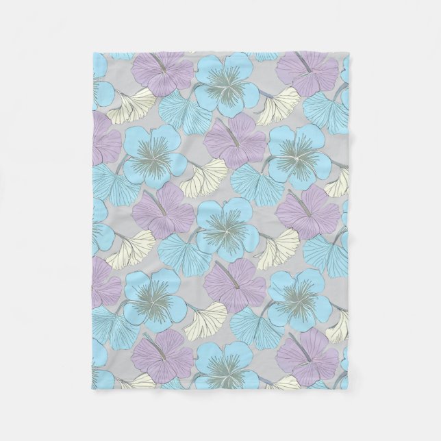 Cobertor De Velo "Cobertor de Fleece Floral Pastel" (Frente)