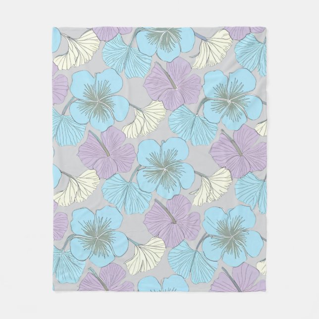 Cobertor De Velo "Cobertor de Fleece Floral Pastel" (Frente)