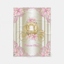 Cobertorzinho de Bebê Carruagem Princesa Dourado R