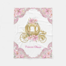 Cobertorzinho de Bebê Carruagem Princesa Dourado R
