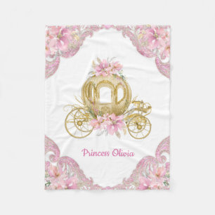Cobertor De Velo Cobertorzinho de Bebê Carruagem Princesa Dourado R