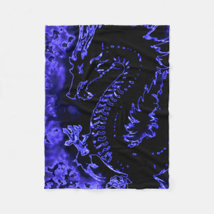 Cobertor De Velo Cobertura azul do dragão do espírito do samurai