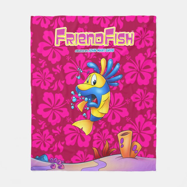 Cobertor De Velo Cobertura bonito do velo dos peixes dos desenhos (Frente)