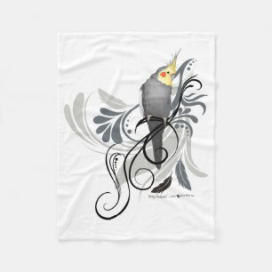 Cobertor De Velo Cobertura cinzenta do Cockatiel