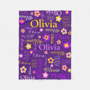 Cobertor De Velo Cobertura conhecida da flor de Olivia das meninas