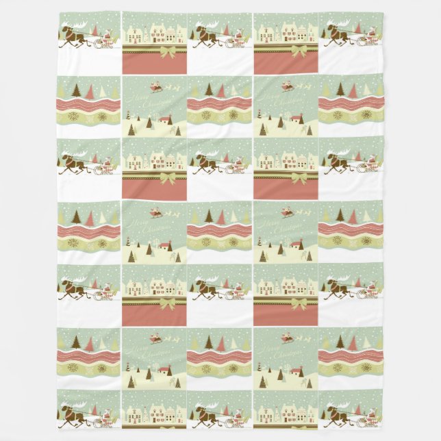 Cobertor De Velo Cobertura da colagem da vila do Natal do país do (Frente)
