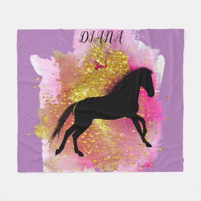 COBERTOR DE VELO COBERTURA DE CAVALO PRETO PERSONALIZADO (Frente (Horizontal))