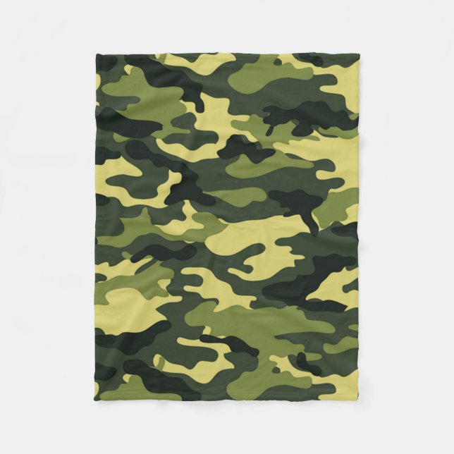 Cobertor De Velo Cobertura de Fleece de Camuflagem Verde (Frente)