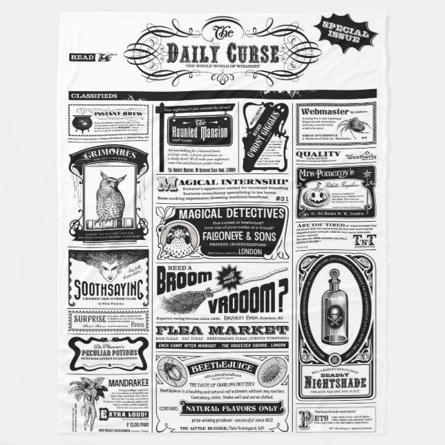 Cobertor De Velo Cobertura de jornal assustadora (Frente)