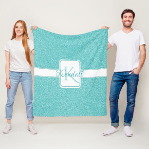 Cobertor De Velo Cobertura de Linha Personalizada de Glitter Teal