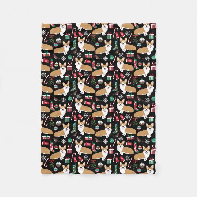 Cobertor De Velo Cobertura de Natal de Corgi (Frente)