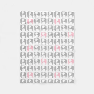 Cobertor De Velo Cobertura do elefante - cinzas e rosa