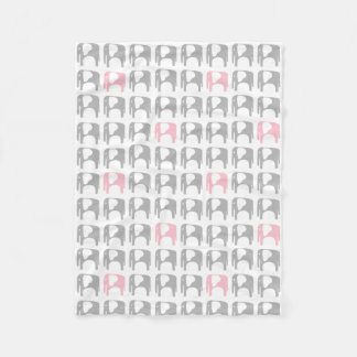 Cobertor De Velo Cobertura do elefante - cinzas e rosa