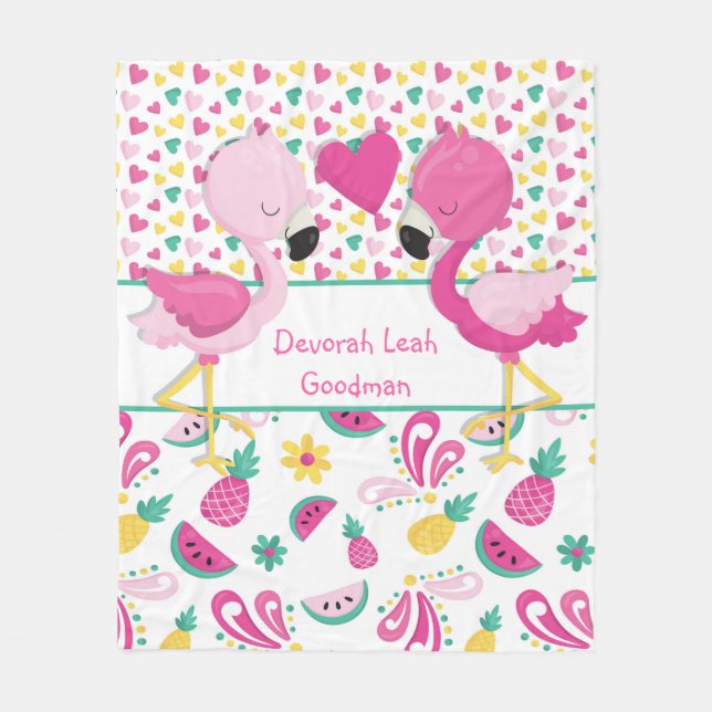 Cobertor De Velo Cobertura do flamingo - personalizada (Frente)
