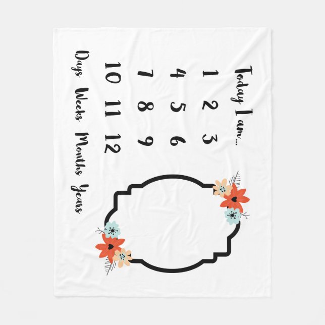 Cobertor De Velo Cobertura do marco miliário do bebê (Frente)