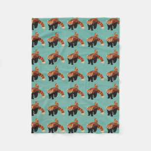 Cobertor De Velo Cobertura do velo da panda vermelha & da coruja