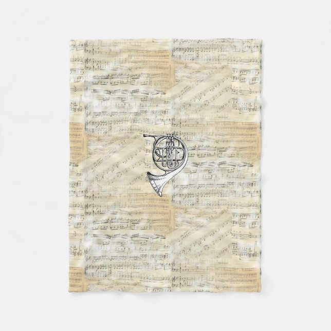 Cobertor De Velo Cobertura do velo da partitura da trompa francesa (Frente)