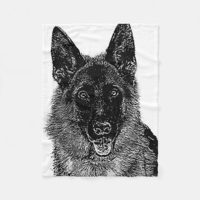 Cobertor De Velo Cobertura do velo do cão de german shepherd (Frente)