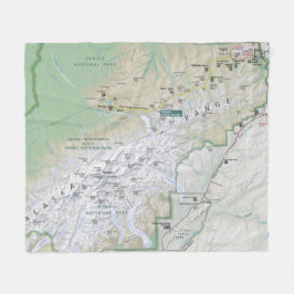 Cobertor De Velo Cobertura do velo do mapa de Denali (Alaska)