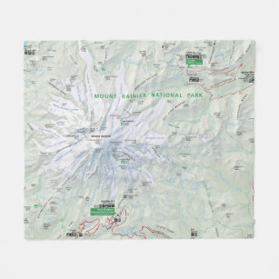 Cobertor De Velo Cobertura do velo do mapa do Monte Rainier